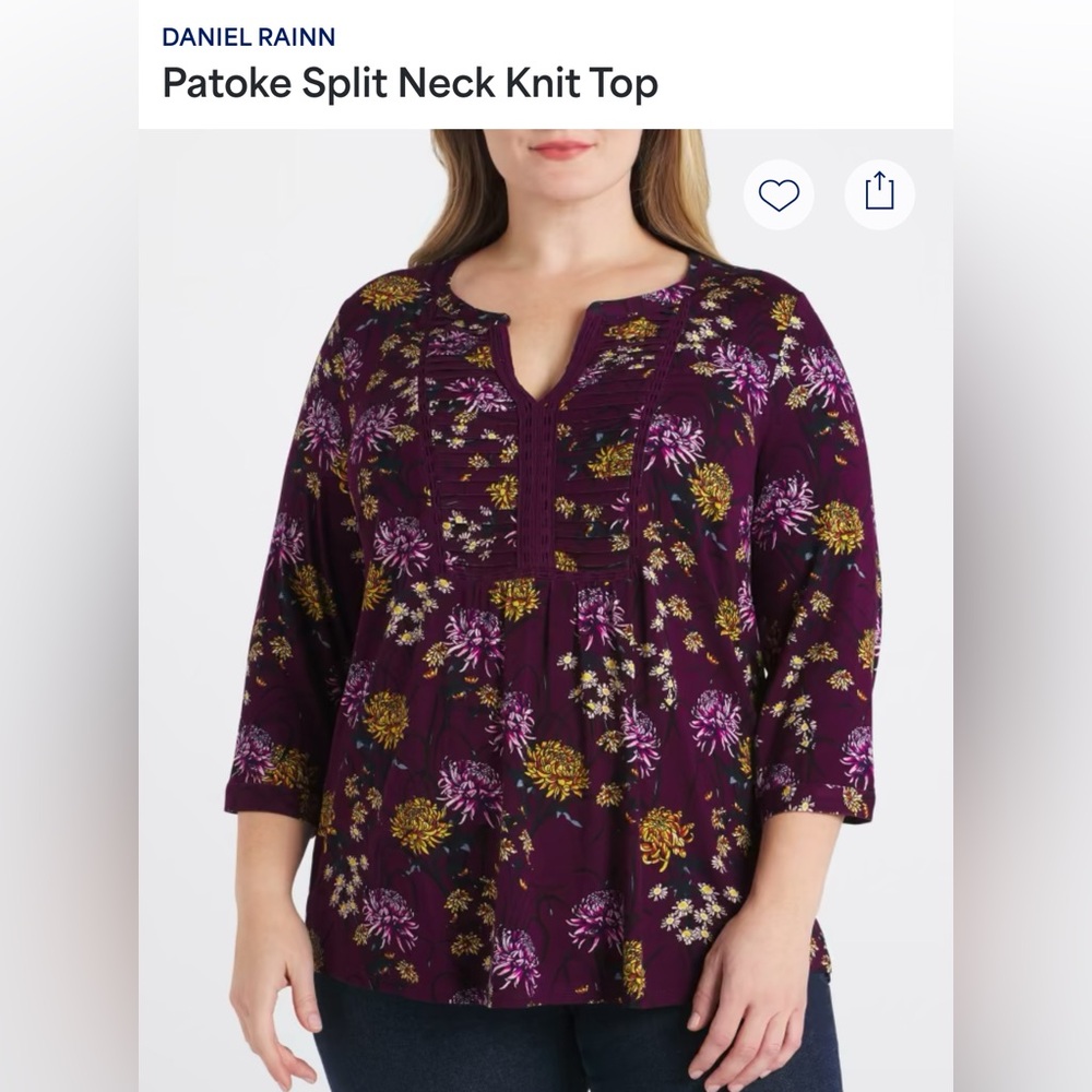 Potoke split neck knit top